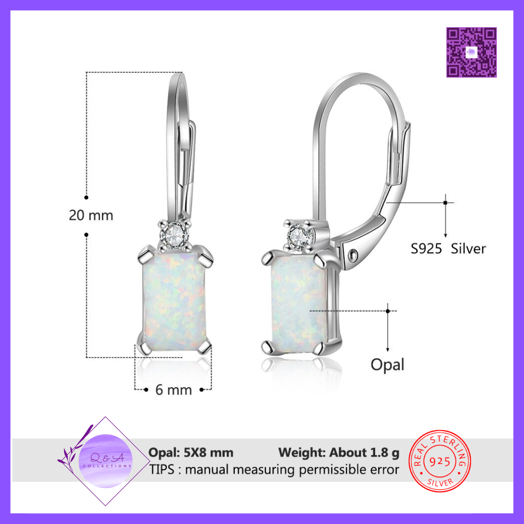 925 Sterling Silver Rectangular Hoop Earrings