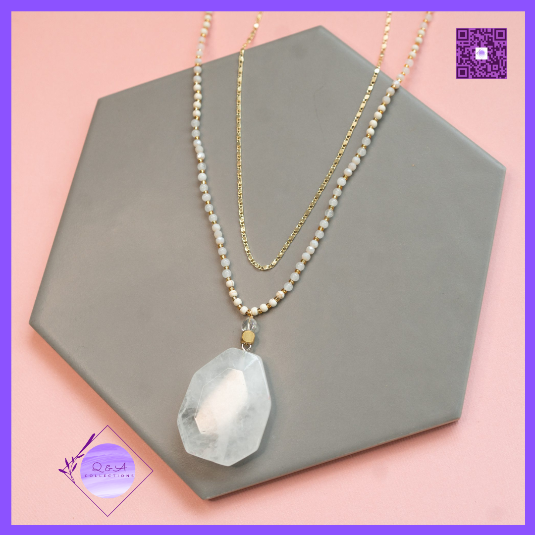 Quartz Stone Pendant Necklace