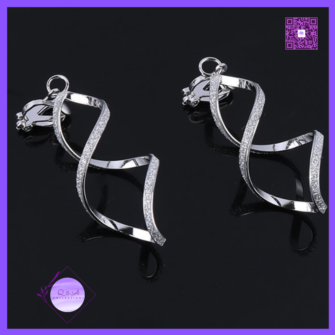 Irregular Metal Wave Clip Earrings