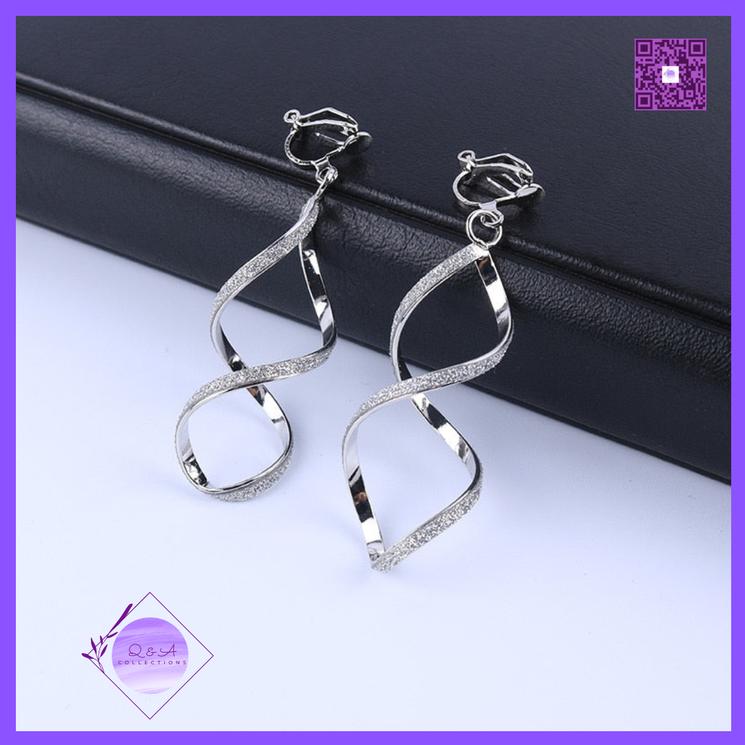 Irregular Metal Wave Clip Earrings