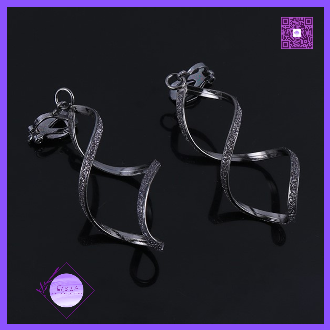 Irregular Metal Wave Clip Earrings