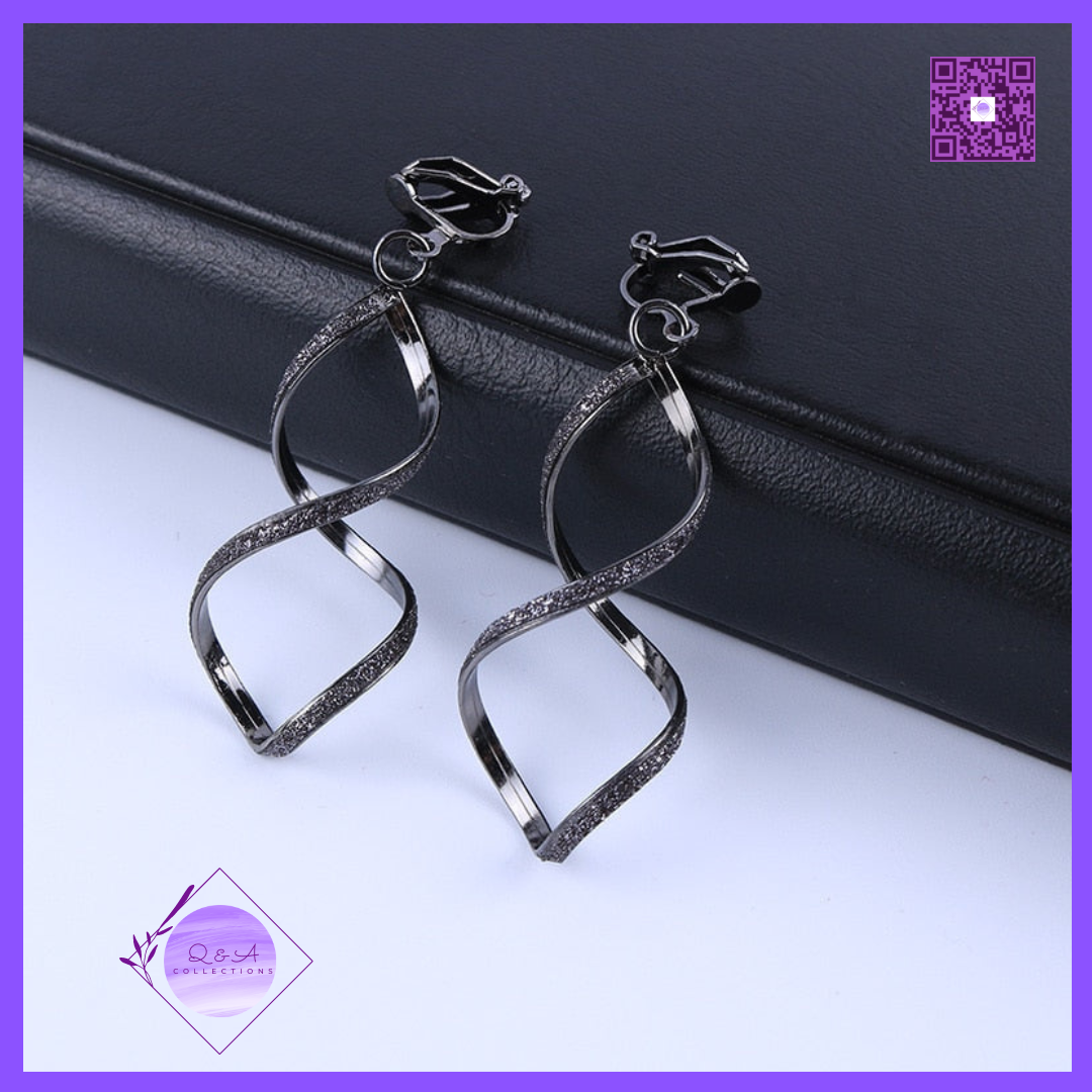 Irregular Metal Wave Clip Earrings