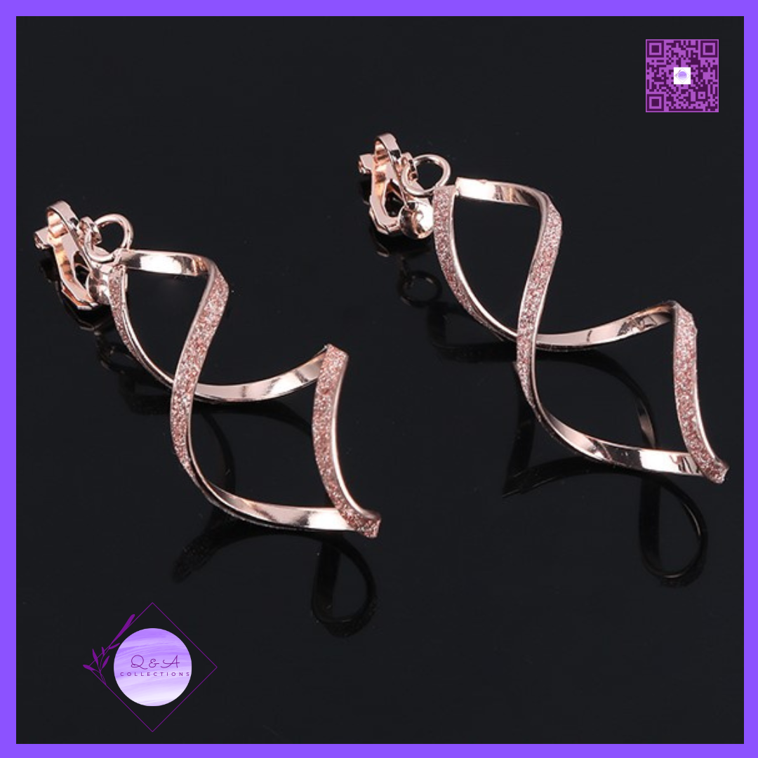 Irregular Metal Wave Clip Earrings