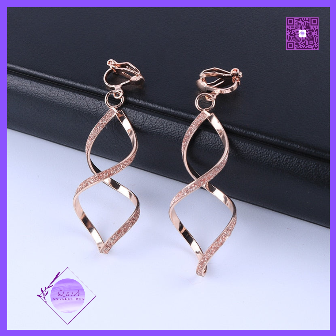 Irregular Metal Wave Clip Earrings