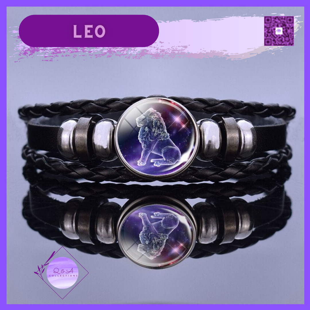 Zodiac Signs Leather Bracelets