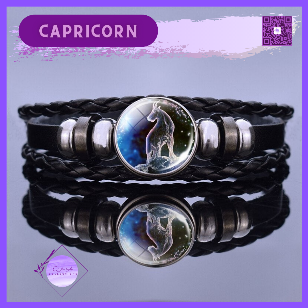 Zodiac Signs Leather Bracelets