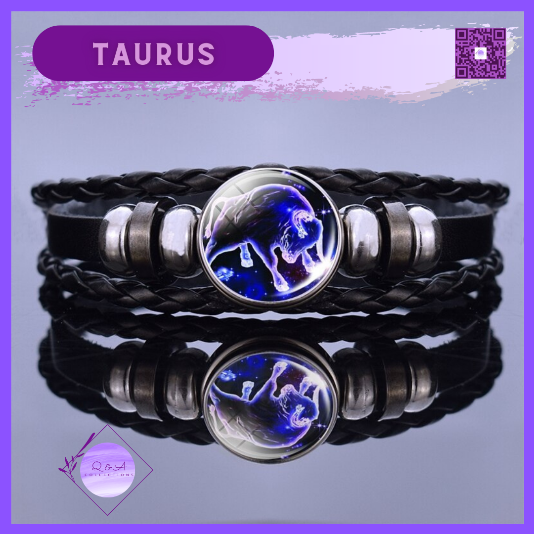 Zodiac Signs Leather Bracelets