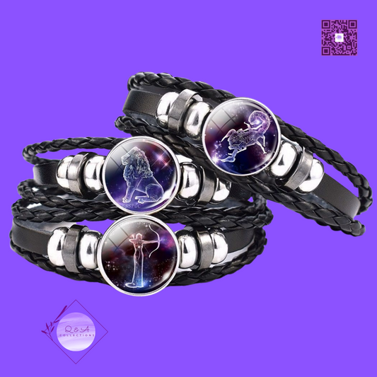 Zodiac Signs Leather Bracelets