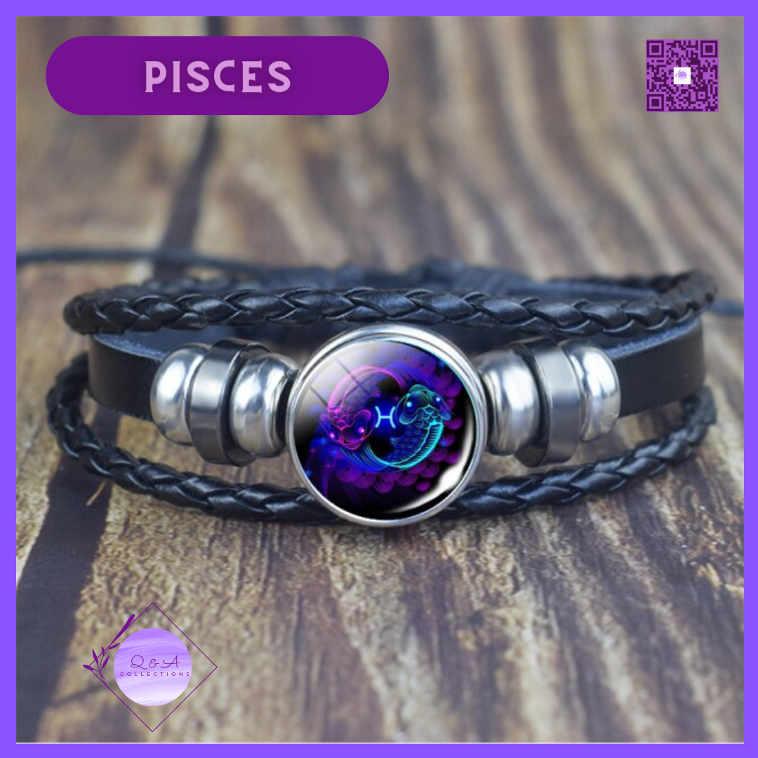 Zodiac Signs Leather Bracelets